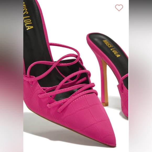 Pink Lace Up Heel Pumps - worn once - Picture 5 of 6